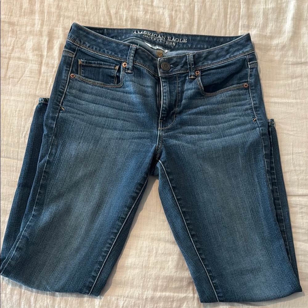 American Eagle Outfitters Women's Dark Blue Skinny Jeans